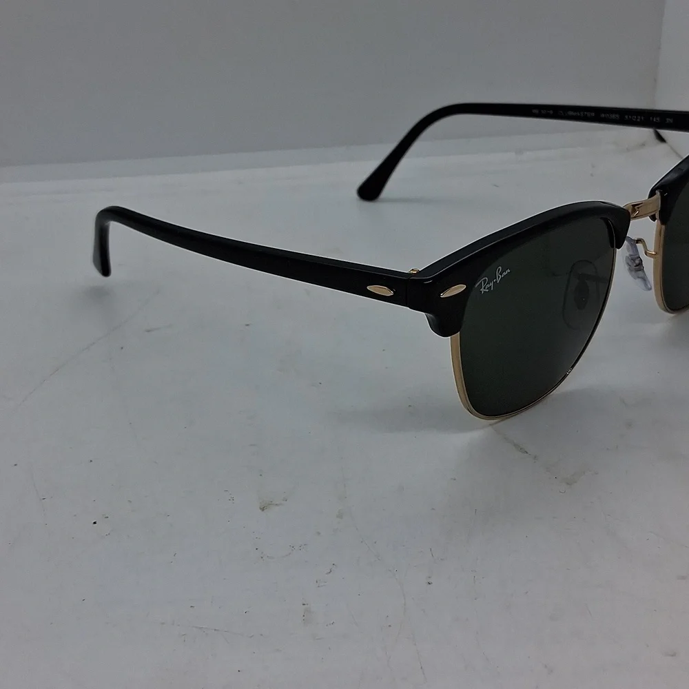 NWOT Womens Ray-Ban Clubmaster W0365 Sunglasses Black & Gold - Picture 3 of 5